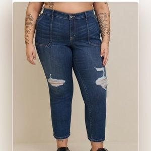 Torrid 12 Perfect Boyfriend Ankle Vintage Stretch Mid-Rise Jean (Regular)